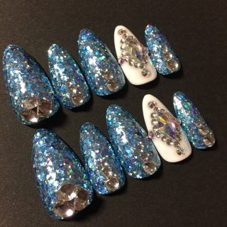 水色 ホログラム ラメ グリッター  SWAROVSKI 使用