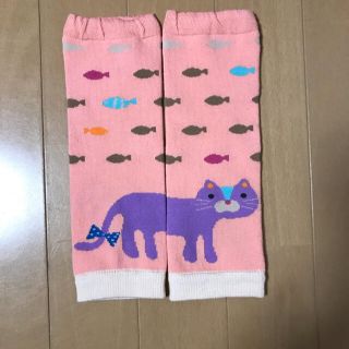 新品　ベルメゾン　ベビー　レッグウォーマー　コーラルねこ　60〜90センチ　ねこ