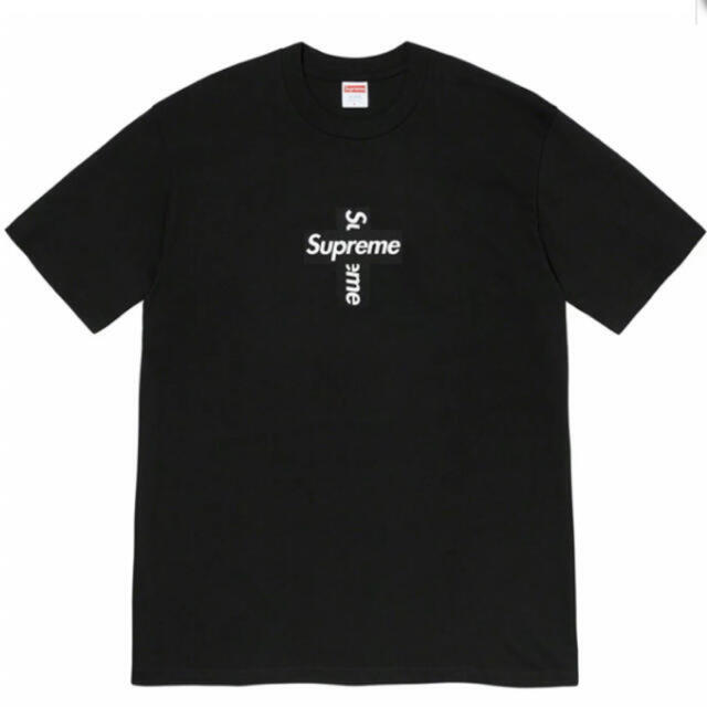 Tシャツ/カットソー(半袖/袖なし)XL Supreme Cross Box Logo Tee 黒 新品