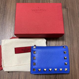 ヴァレンティノ(VALENTINO)の【VALENTINO】ミニ財布　二つ折り財布　　ブルー(財布)