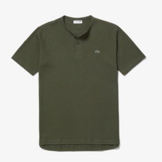 ラコステ(LACOSTE)の★新品★ラコステ ヘンリーネックワッフルカットソー グリーン/S(Tシャツ/カットソー(半袖/袖なし))