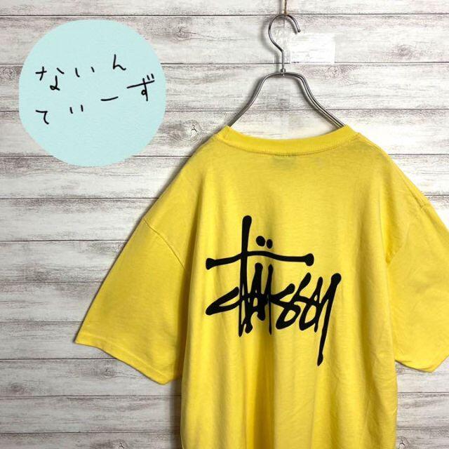 【デッドストック】ステューシー　イエロー　バックプリント　ビックサイズTシャツ