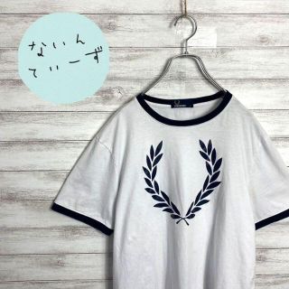 【入手困難】フレッドペリー　ホワイト　月桂樹　デカロゴ　リンガーTシャツ(Tシャツ/カットソー(半袖/袖なし))