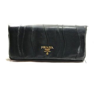 プラダ(PRADA)のPRADA(プラダ) 長財布 - 黒 レザー(財布)