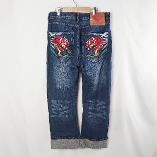 エドハーディー(Ed Hardy)のエツィオ様専用です！Ed Hardy 刺繍デニムパンツ 34×32 蛇 スネーク(デニム/ジーンズ)