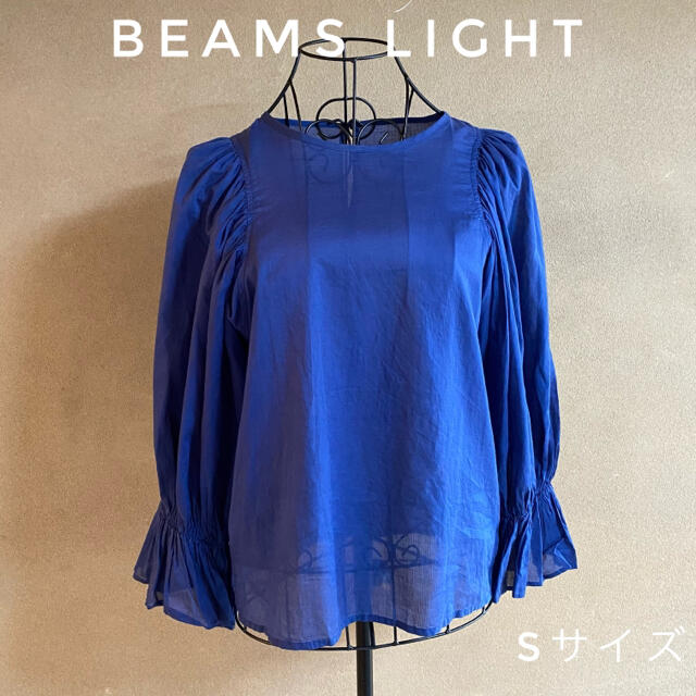 BEAMS(ビームス)のBEAMS LIGHTS/シアーパフスリーブブラウス/青色 レディースのトップス(シャツ/ブラウス(長袖/七分))の商品写真