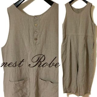 ネストローブ(nest Robe)のnest robe ネストローブ リネン サロペット ワンピース 麻(サロペット/オーバーオール)