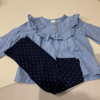 エイチアンドエム(H&M)のH&M デニムシャツ　レギンスセット(シャツ/カットソー)