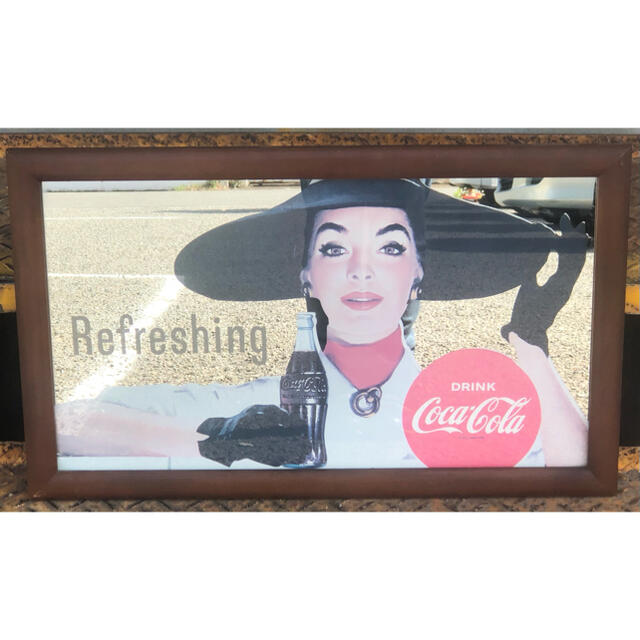 コカ・コーラ(コカコーラ)のコカコーラ　アンティーク鏡 インテリア/住まい/日用品のインテリア小物(壁掛けミラー)の商品写真