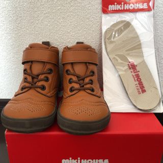 ミキハウス(mikihouse)のミキハウス☆ブーツ＆中敷き セット☆キャメル 17cm(ブーツ)