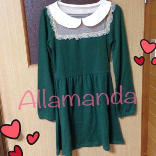 アラマンダ(allamanda)のAllamanda♡深緑ガーリーワンピ(ひざ丈ワンピース)