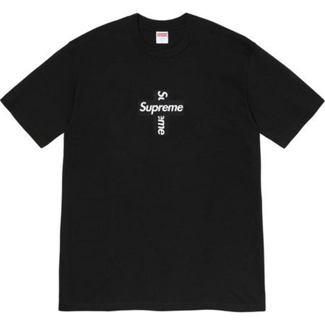 XL 黒 国内 supreme cross box logo tee TシャツTシャツ/カットソー(半袖/袖なし)