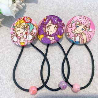 トロピカルージュプリキュア　くるみボタンヘアゴム②3個セット(ヘアアクセサリー)