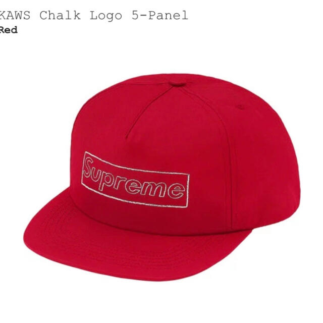 メンズ【新品未使用】supreme kaws chalk logo 5panel 赤