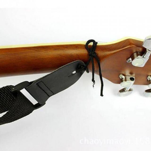 お買い得品！！ギターストラップ　黒　エレキ　アコースティック　ベース 楽器のギター(ストラップ)の商品写真
