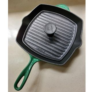 ルクルーゼ(LE CREUSET)のル・クルーゼ　グリルパン（プレス器具付き）２６(鍋/フライパン)