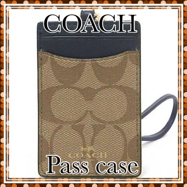 【新商品】コーチ COACH パスケース レディース カーキ  ネイビー m