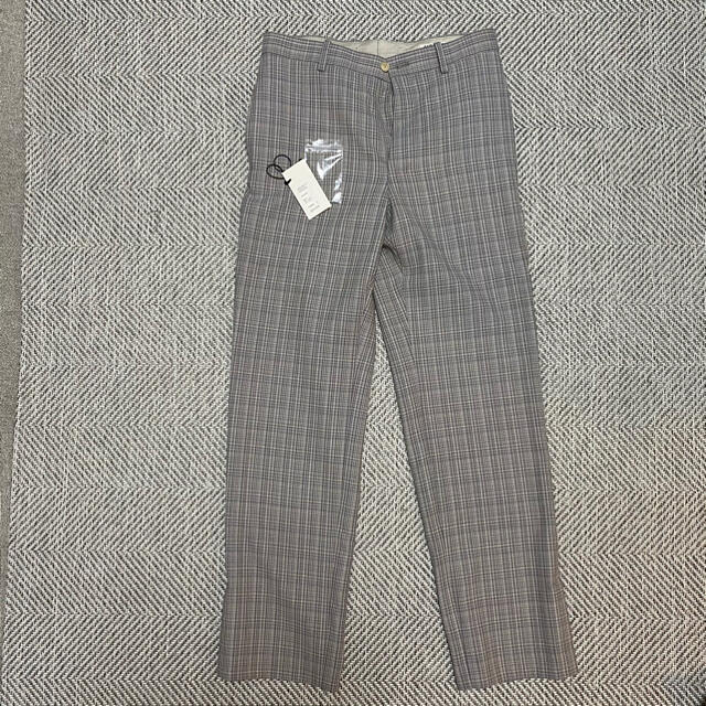 AURALEE  WOOL DOUBLE FACE CHECK SLACKS 1