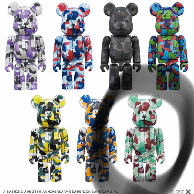 7体セット　シークレット　BE@RBRICK BAPE CAMO 100% #1