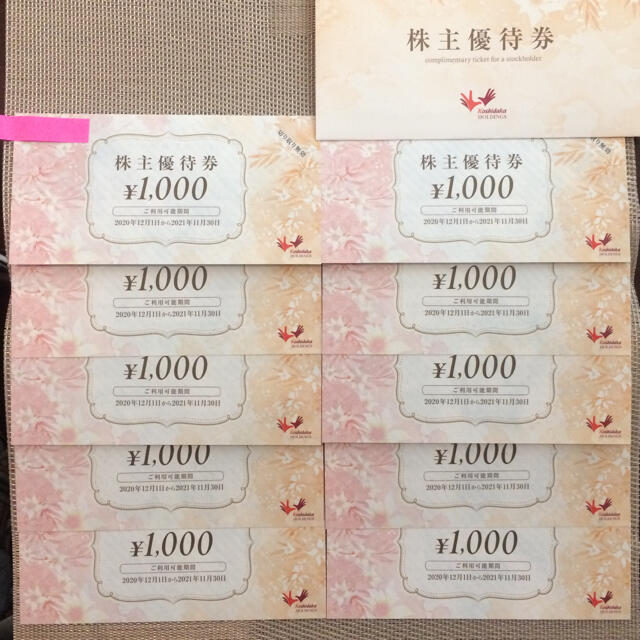 コシダカ 株主優待 ¥10,000分らんぷの湯