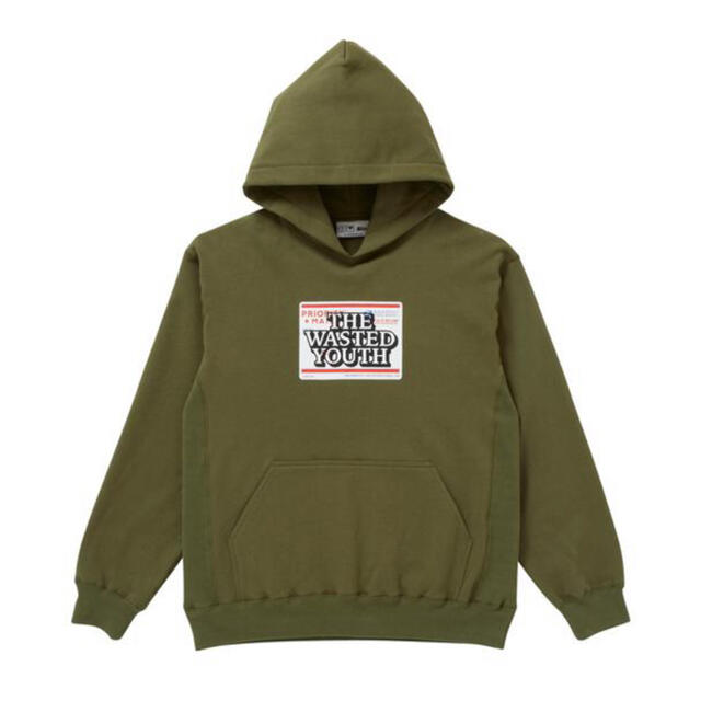 NIKEBlack eye patch × Wasted youth  hoodie L