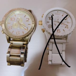 ニクソン(NIXON)のニクソン　時計　ゴールド　ホワイト　2本売り(腕時計(アナログ))