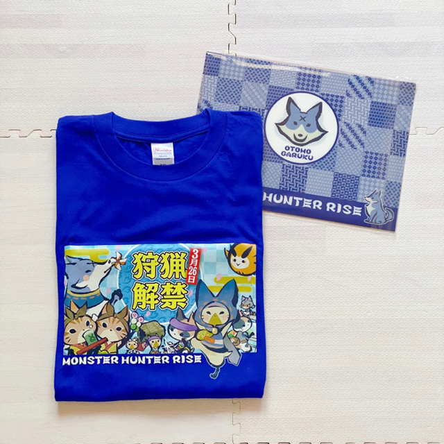 CAPCOM(カプコン)のモンスターハンターライズ デジタルイベント ノベルティ Tシャツ クリアファイル エンタメ/ホビーのおもちゃ/ぬいぐるみ(キャラクターグッズ)の商品写真