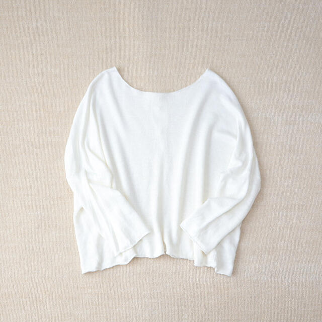 evam eva linen バックボタンニット