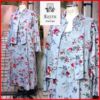 キース(KEITH)の華やかﾘﾊﾞﾃｨｰ柄✾ｾｯﾄｱｯﾌﾟ!【KEITH】ｼｬﾂJKT&ﾜﾝﾋﾟ送料込(セット/コーデ)