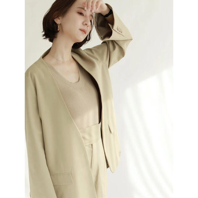 louren frare sleeve nocollar jacket - ノーカラージャケット