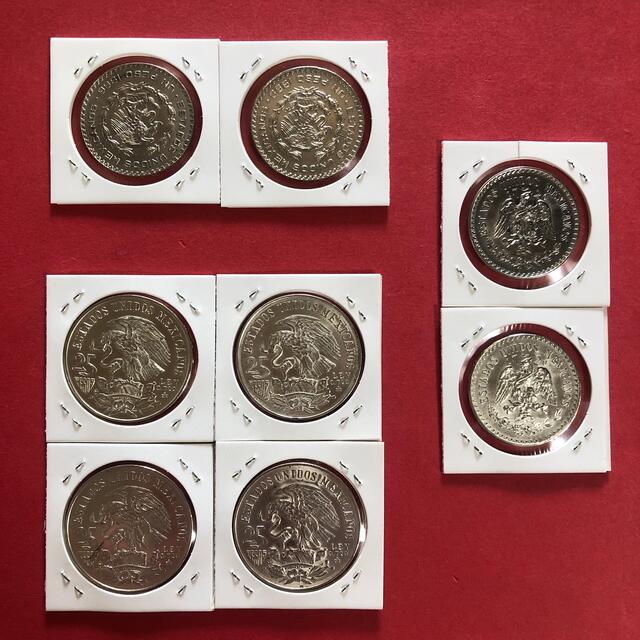 16gサイズメキシコ銀貨　3種8枚