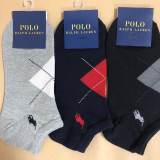 ポロラルフローレン(POLO RALPH LAUREN)の新品　レディース  ポロラルフローレン　アーガイル柄綿ソックス3足組(ソックス)