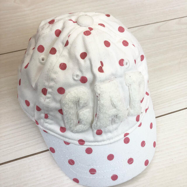 GAP(ギャップ)のbabyGAP ベビー 帽子 キャップ 46〜48cm 白 ピンク ドット キッズ/ベビー/マタニティのこども用ファッション小物(帽子)の商品写真