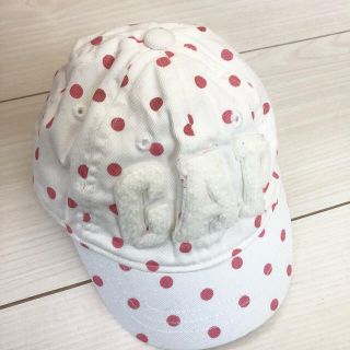 ギャップ(GAP)のbabyGAP ベビー 帽子 キャップ 46〜48cm 白 ピンク ドット(帽子)