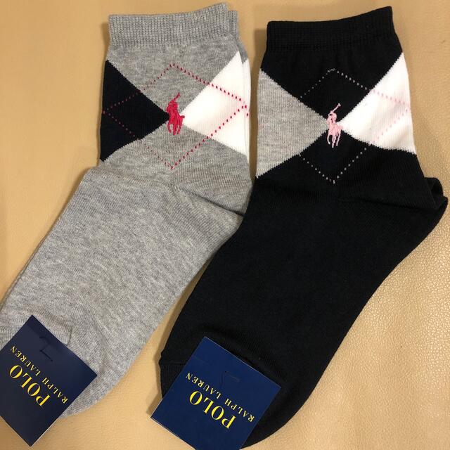 POLO RALPH LAUREN(ポロラルフローレン)の新品　レディース  ポロラルフローレン　アンクル丈綿ソックス2足組　日本製 レディースのレッグウェア(ソックス)の商品写真