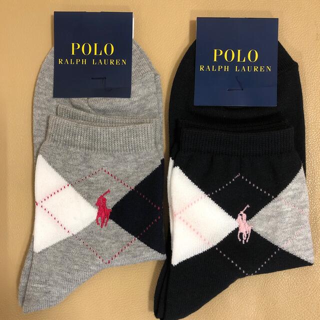 POLO RALPH LAUREN(ポロラルフローレン)の新品　レディース  ポロラルフローレン　アンクル丈綿ソックス2足組　日本製 レディースのレッグウェア(ソックス)の商品写真