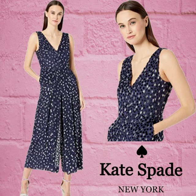 kate spade new york(ケイトスペードニューヨーク)の★SALE☆【kate spade】ドットベルベットジャンプスーツ レディースのワンピース(その他)の商品写真