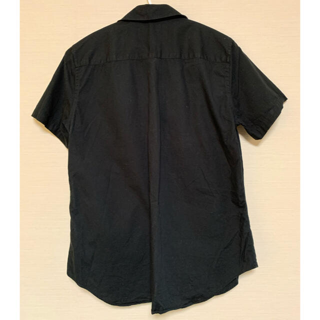 コムデギャルソン シャツ ブラウス　丸襟　半袖　ブラック　ワッペン