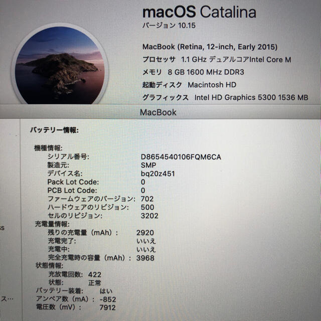 MacBook retina 12インチ early2015