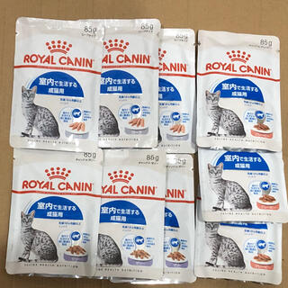 ロイヤルカナン(ROYAL CANIN)のロイヤルカナン 室内飼い成猫用ウェットフード3種10袋グレービー＆ゼリー＆ローフ(ペットフード)
