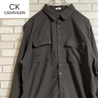 カルバンクライン(Calvin Klein)の90s 古着 カルバンクライン BDシャツ ブラック スリムフィット(シャツ)