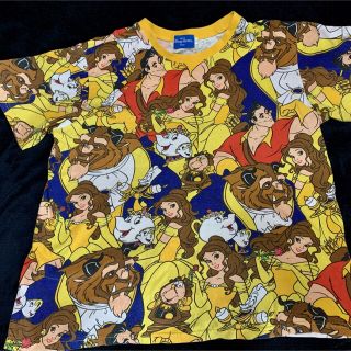 ビジョトヤジュウ(美女と野獣)のディズニー 美女と野獣  総柄Tシャツ(Tシャツ(半袖/袖なし))