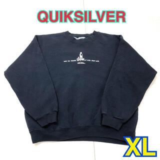 クイックシルバー(QUIKSILVER)の116 古着 QUIKSILVER スウェット XL ネイビー90’s レア(スウェット)