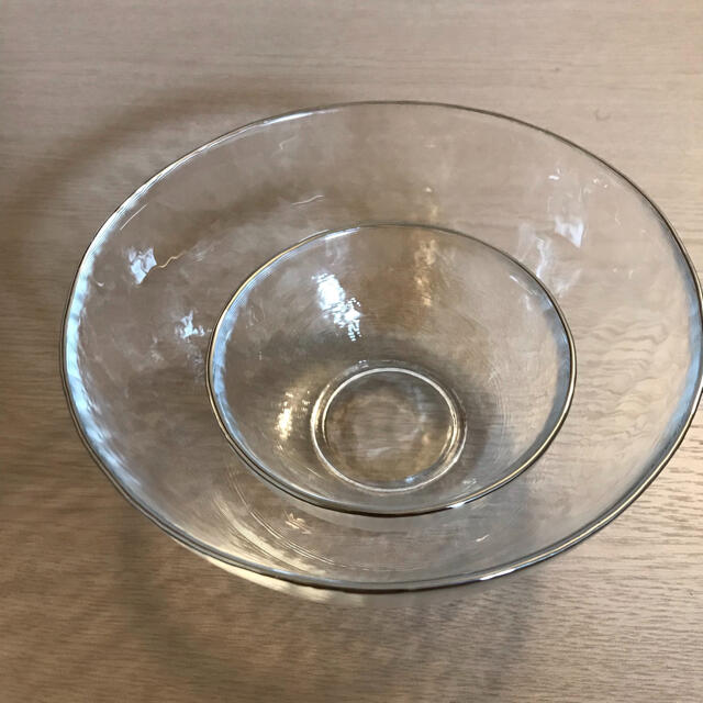 ガラス　皿　大皿　鉢　コンポート　ボウル　2枚