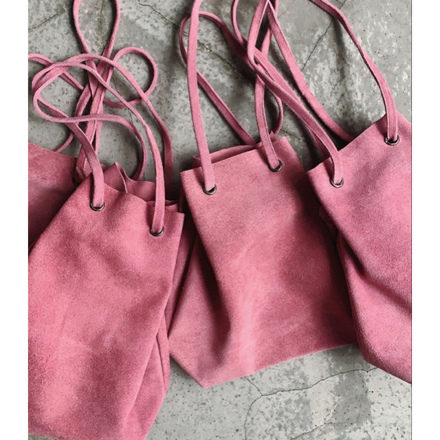 steef 巾着　バッグ　レザー drawstring pouch PINK