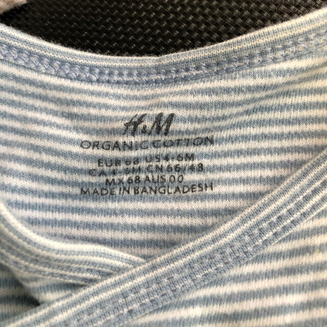 H&H(エイチアンドエイチ)のエイチアンドエム オーガニックコットン　2枚セット　4-6m 66センチ　70 キッズ/ベビー/マタニティのベビー服(~85cm)(ロンパース)の商品写真