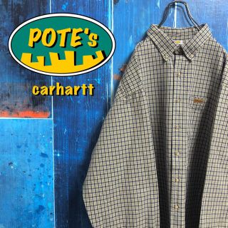 カーハート(carhartt)のりょか様専用【カーハート】レザーロゴ入りポケットビッグレトロワークチェックシャツ(シャツ)