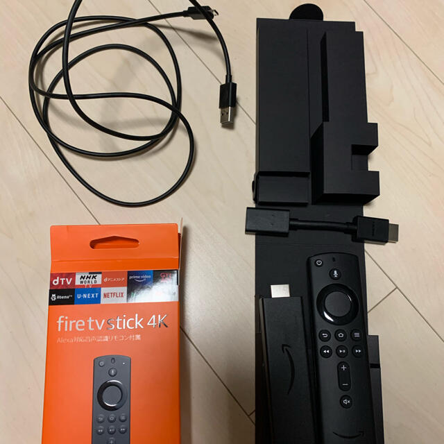 fire tv stick 4k amazon HDR 未使用　開封済み　 スマホ/家電/カメラのテレビ/映像機器(映像用ケーブル)の商品写真