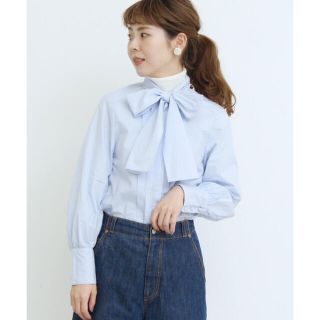 ドットアンドストライプスチャイルドウーマン(Dot&Stripes CHILDWOMAN)のリボンブラウス　Candy様専用(シャツ/ブラウス(長袖/七分))