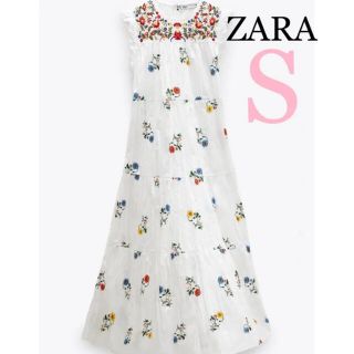 ザラ(ZARA)の入手困難 ZARA ミディ エンブロイダリーワンピース(ロングワンピース/マキシワンピース)